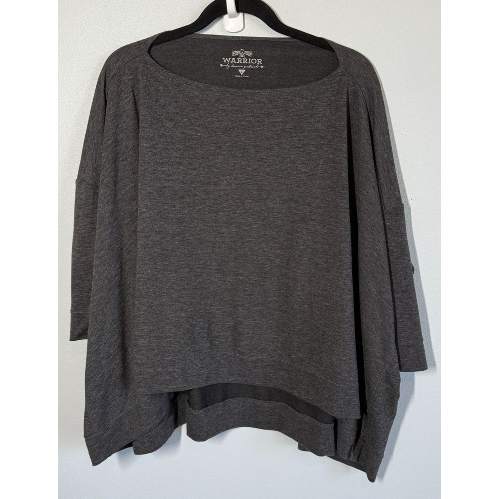 Danica Patrick Warrior Super Soft Pullover Sweater Top Women L Gray Cocoon Shrug